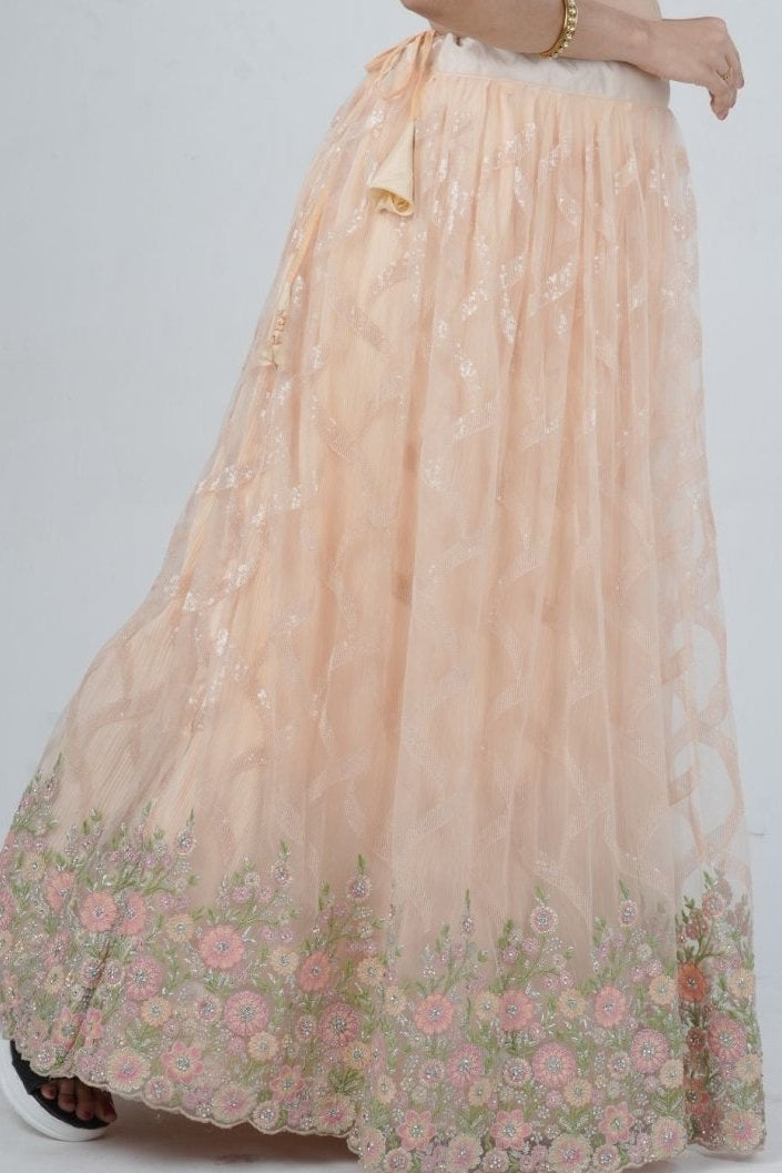Exquisite Showstopper Lehenga with Lavish Embellishments in Pastel Peach LEHENGA JCS Fashions