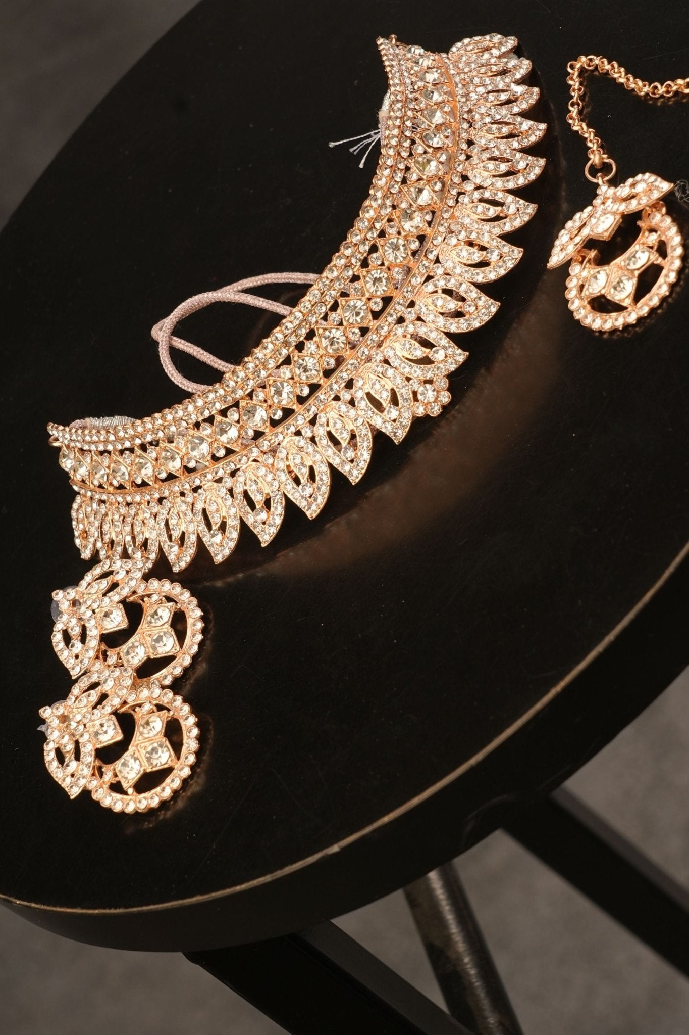 Exquisite Traditional Jewelry Choker Set with Jhumka & Earrings Jewelry JCS Fashions