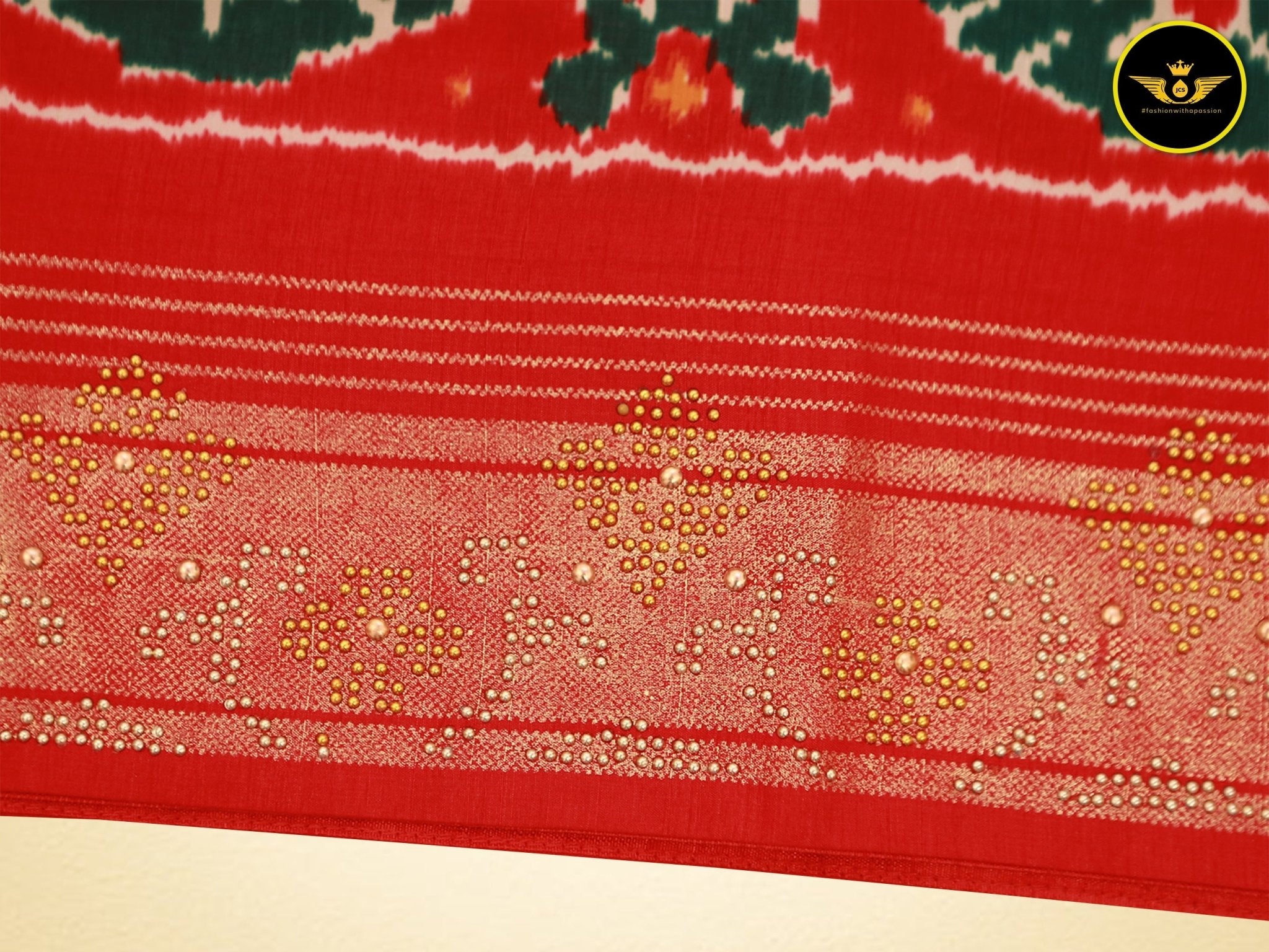Exquisite Twill Ikkat Patola Silk Sarees with Contrast Borders Saree JCS Fashions