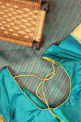 Handloom Double Warp Pure Silk Saree & Tailored Blouse - View 8 - JCS Fashions