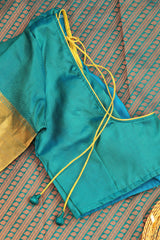 Handloom Double Warp Pure Silk Saree & Tailored Blouse - View 9 - JCS Fashions