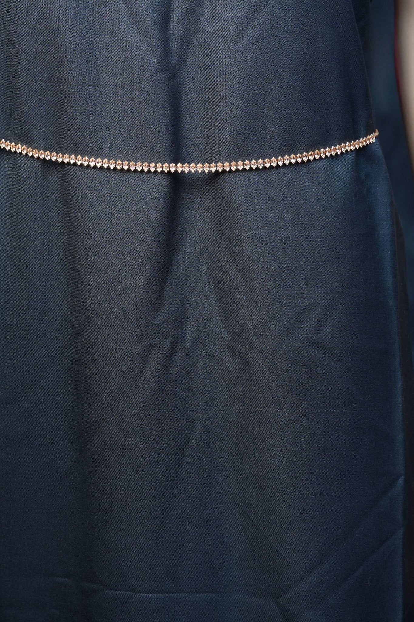 Glamour Fusion: Gold Chain Hip Belt with Rose Gold Stones at JCSFashions Jewelry JCS Fashions Gold Free size