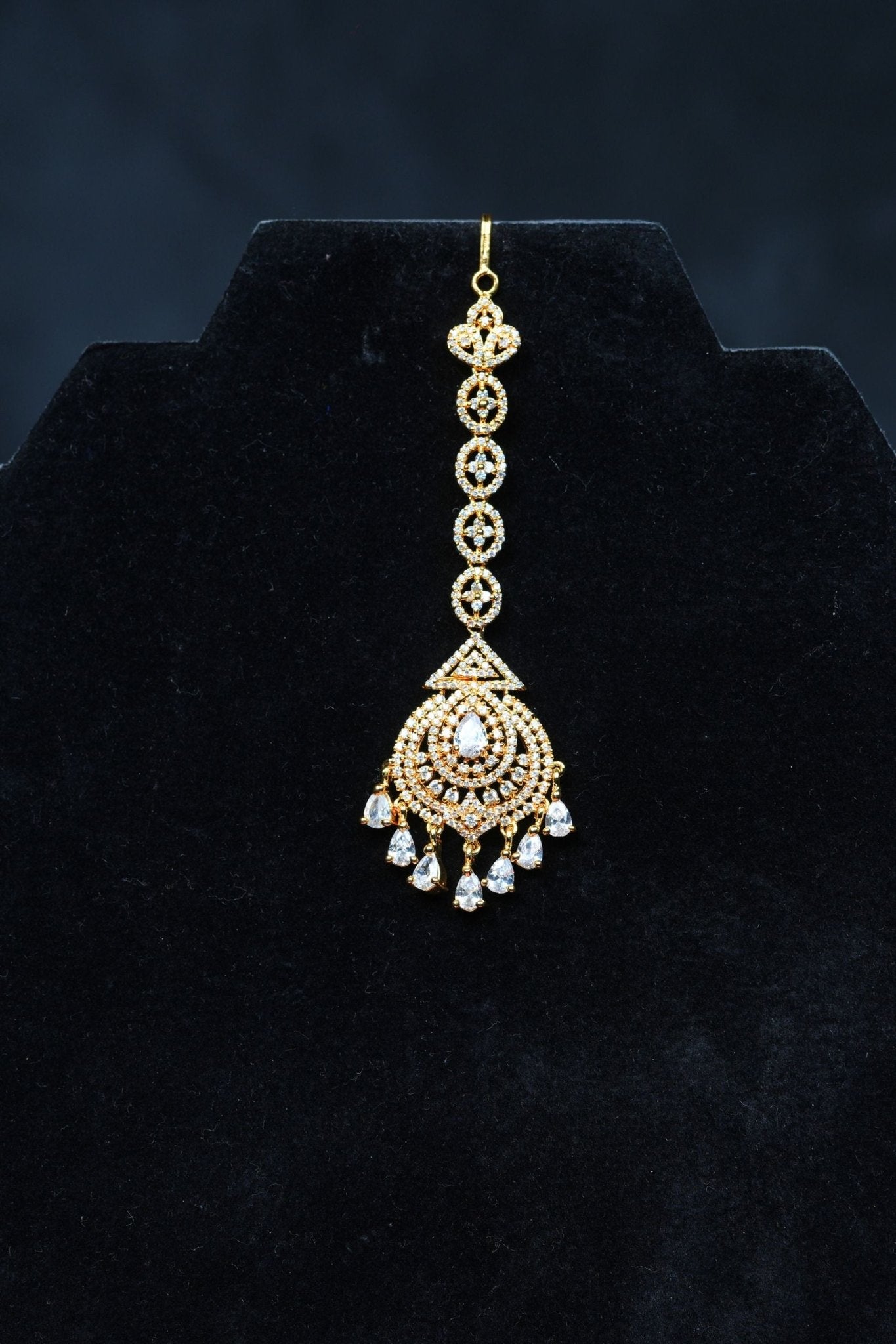 Glamour in Gold: AD Stone Tikka for Divine Elegance at JCSFashions Jewelry JCS Fashions