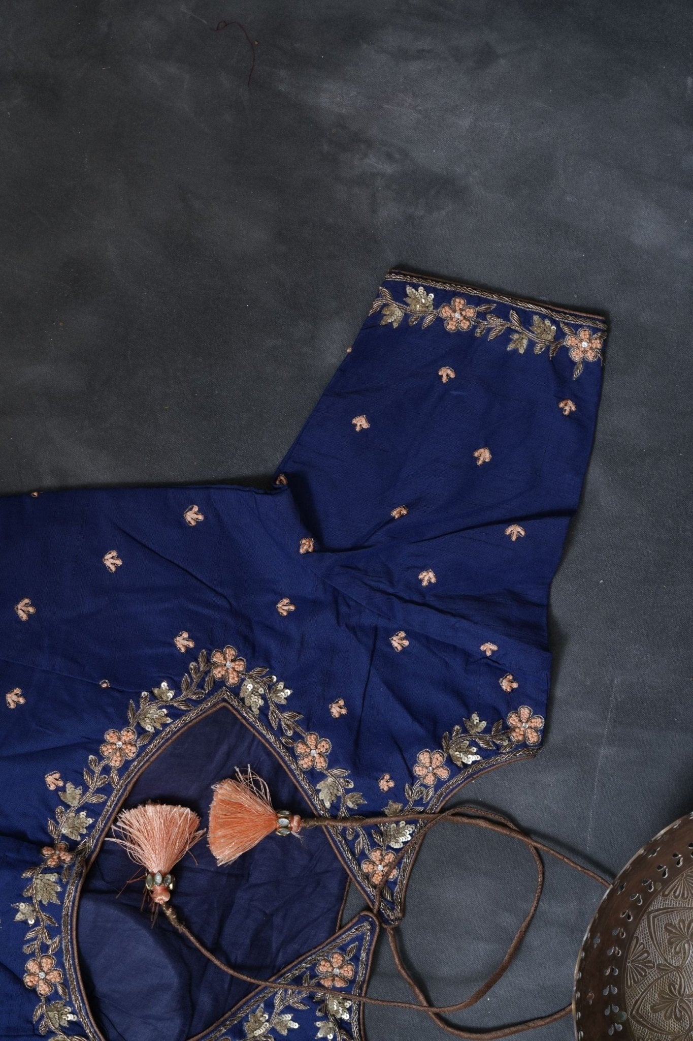 Gold Tissue Silk Sarees with Hand Embroidery and Maggam Work Blouse SAREE JCS Fashions