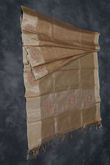 Gold Tissue Silk Sarees with Hand Embroidery and Maggam Work Blouse SAREE JCS Fashions