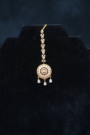 Golden Elegance: AD Stone Tikka for Timeless Glam at JCSFashions