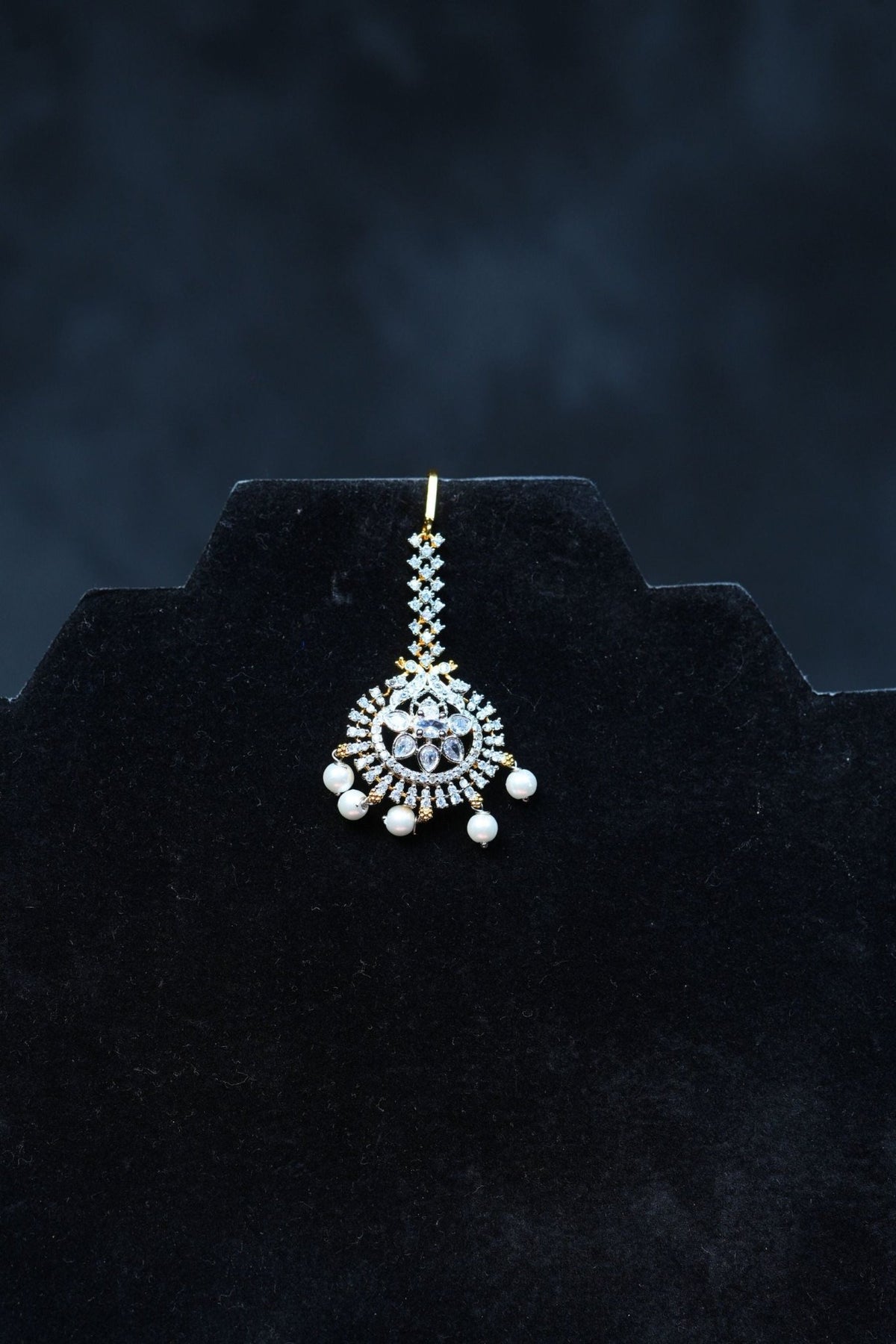 Golden Elegance: AD Stone Tikka for Timeless Glam by JCSFashions Jewelry JCS Fashions