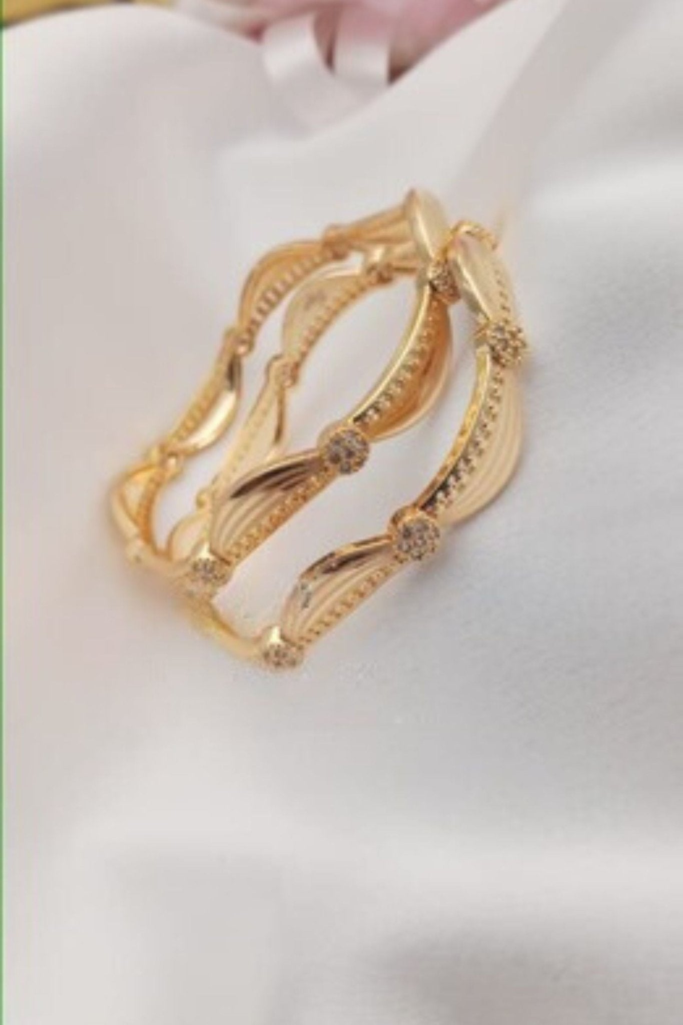 Golden Elegance: Stone Bangles for Timeless Glamour | JCS Fashions Jewelry JCS Fashions Gold 2.20