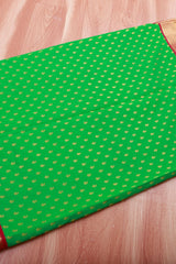 Green Korvai Buttis Semi Silk Saree: Designer Tassels, Maggam Work Blouse SAREE JCS Fashions