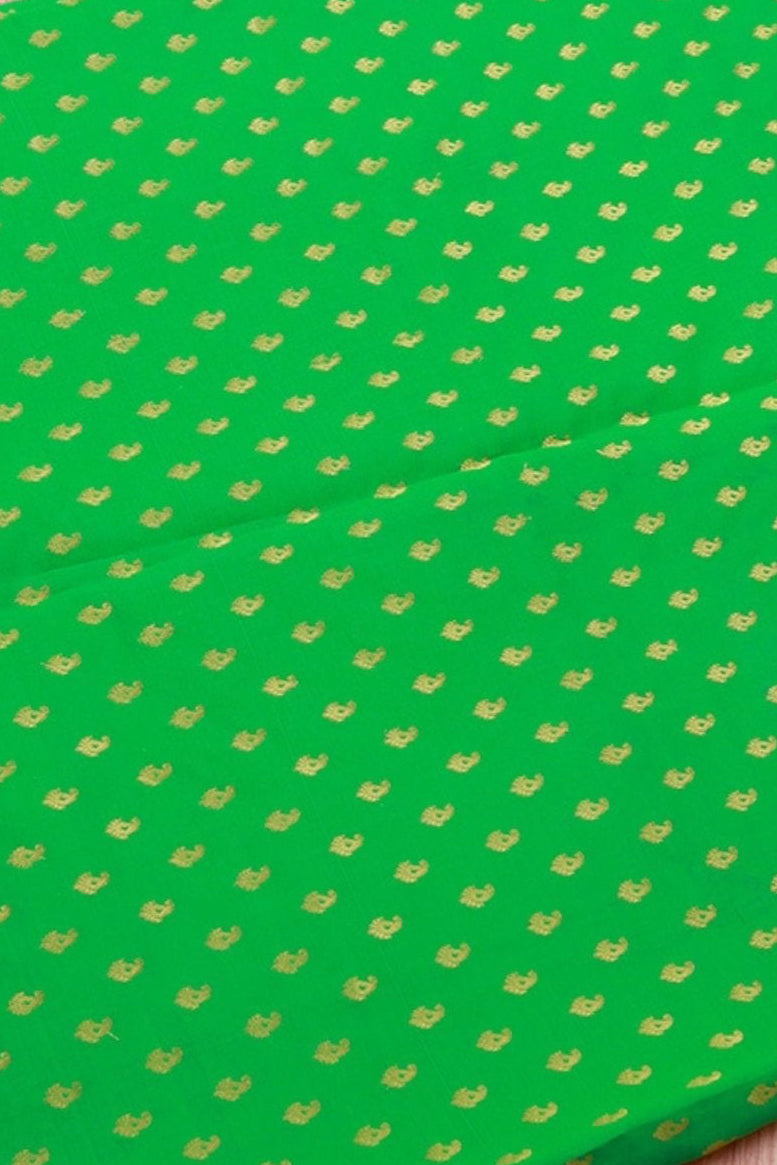 Green Korvai Buttis Semi Silk Saree: Designer Tassels, Maggam Work Blouse SAREE JCS Fashions