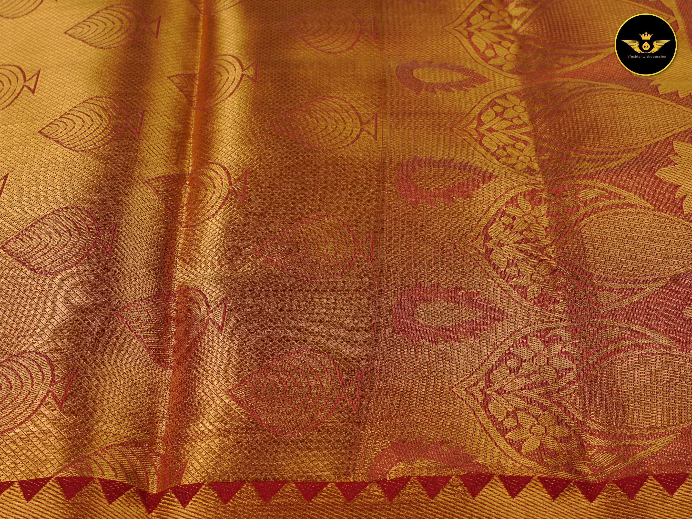 Exquisite Kanchipuram Semi-Bridal saree with Big borders SAREE JCS Fashions