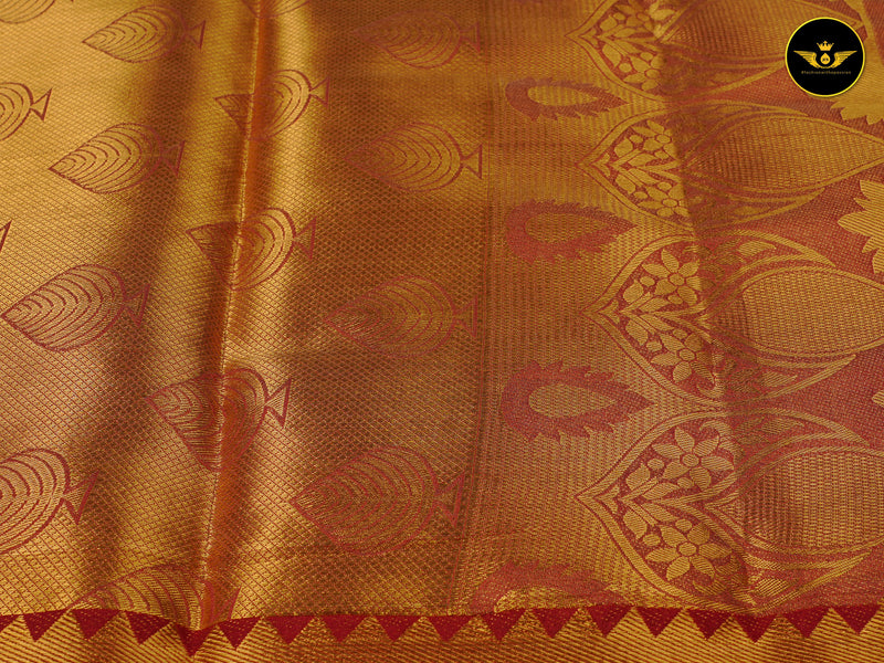 Exquisite Kanchipuram Semi-Bridal saree with Big borders