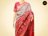 Patola Soft Silk Two Side Borders Saree With Contrast Blouse
