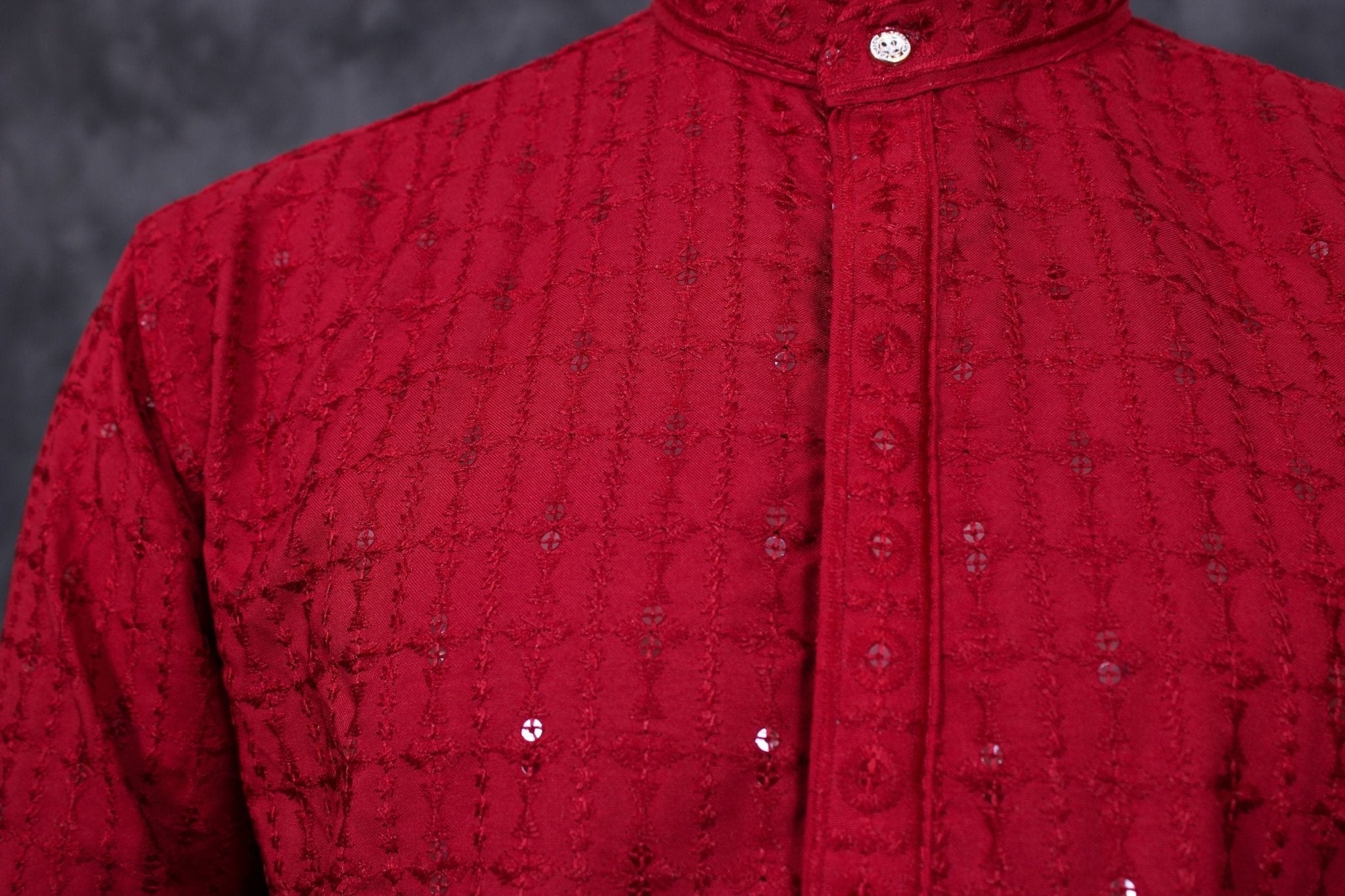 Handcrafted Men's Lakhnavi Kurta with Resham Embroidery - JCS Fashions Men JCS Fashions