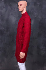 Handcrafted Men's Lakhnavi Kurta with Resham Embroidery - JCS Fashions Men JCS Fashions