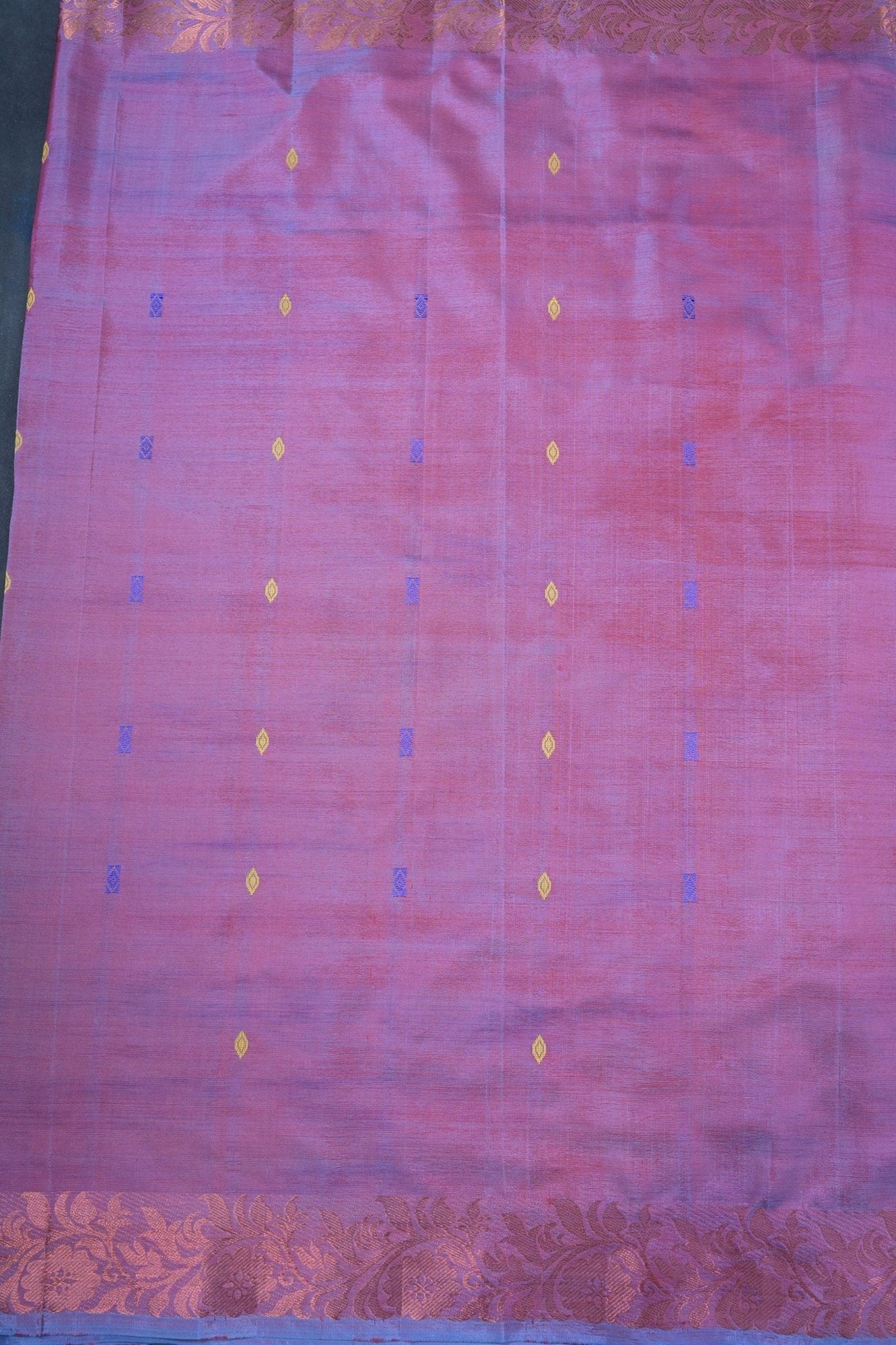Handcrafted Vaazhai Naar Saree with Luxe Copper Zari Border Saree JCS Fashions