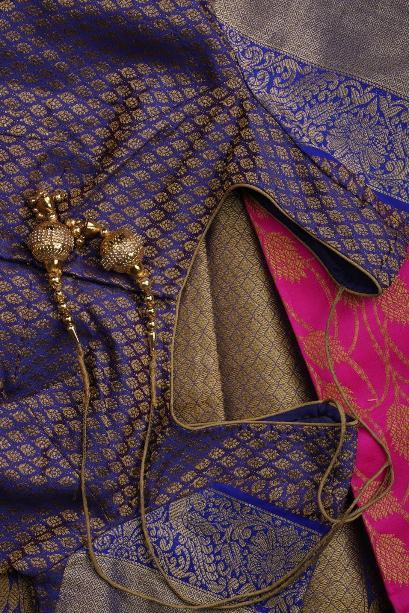 Handwoven Kanchipuram Silk Saree with Pink and Purple Border SAREE JCS Fashions
