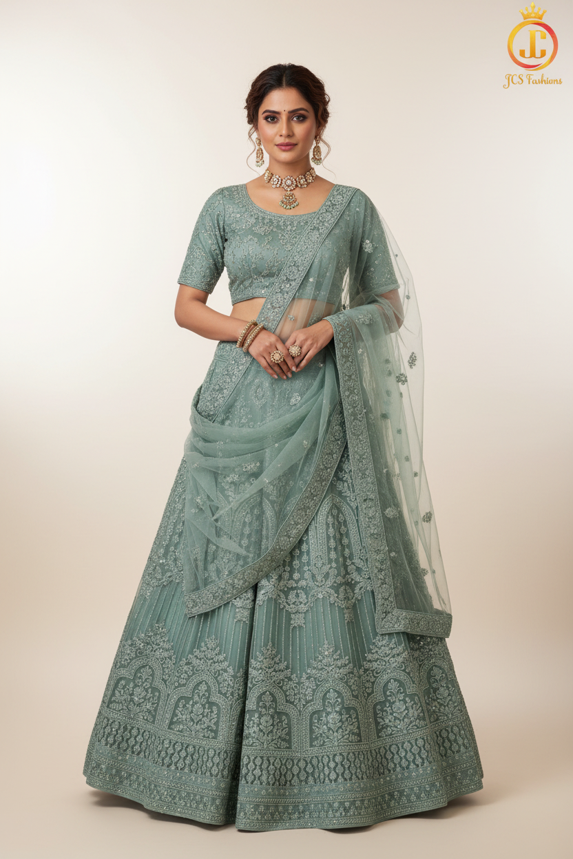 Green Heavy Designer Lehenga - Bridal Wear