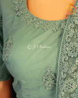 Heavy Designer Lehenga in Blueish Green LEHANGA JCS Fashions