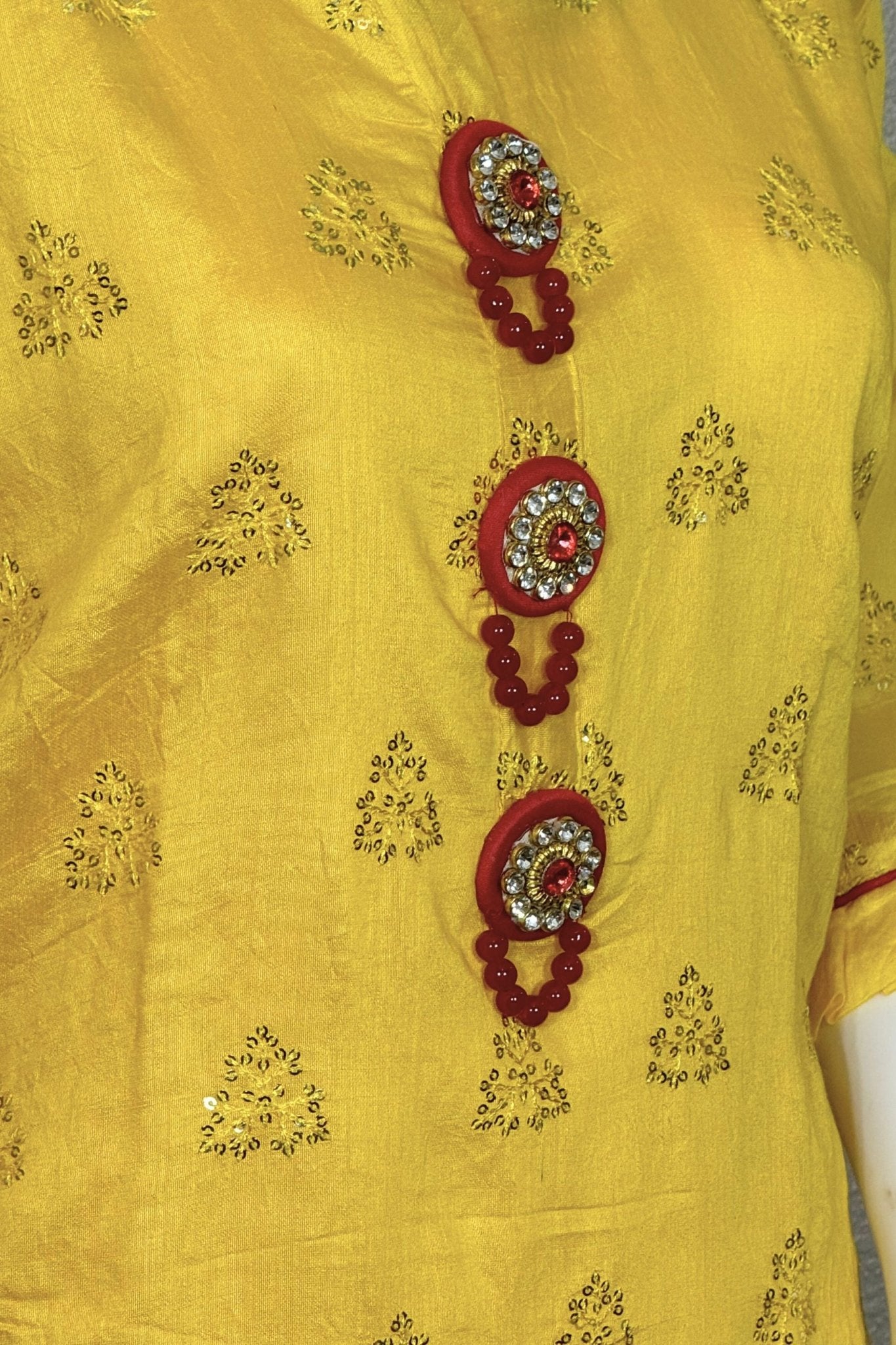 Indian Fashion Kurti, Muslin Silk Fabric Beautiful Butti Ghatchola - JCS Fashions