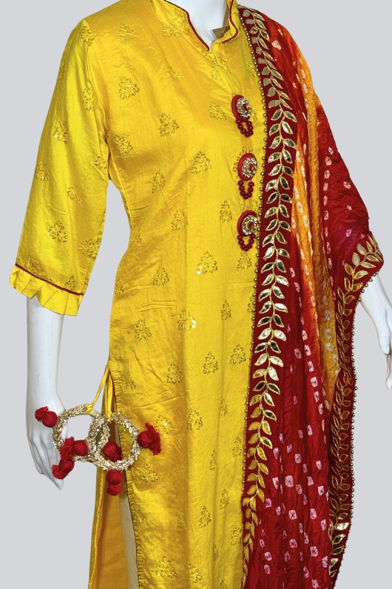 Indian Fashion Kurti, Muslin Silk Fabric Beautiful Butti Ghatchola - JCS Fashions