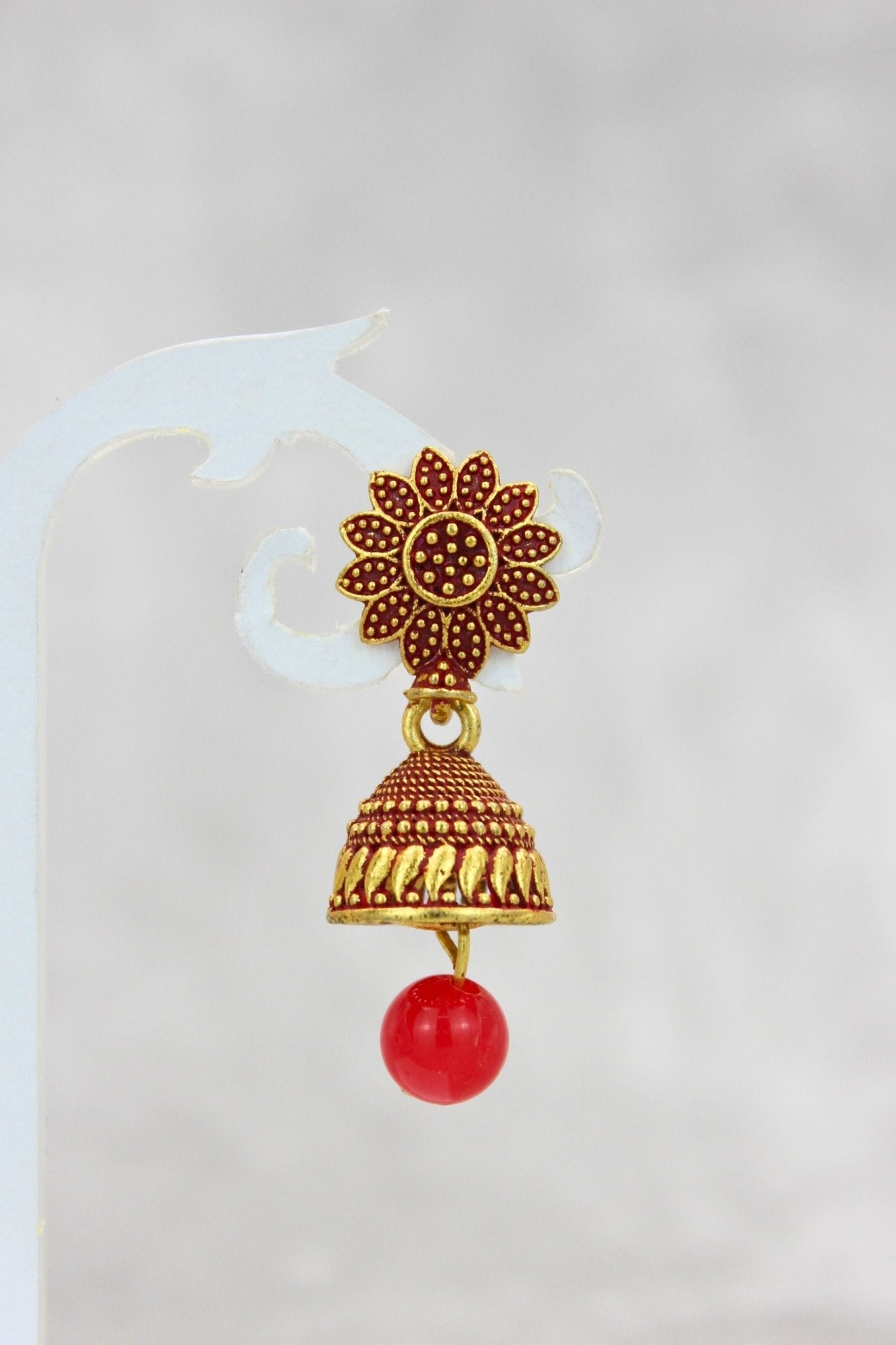 JCS Ethnic-Western Fusion Small Jhumkis: Radiant Gold-Plated Earrings Jewelry JCS Fashions