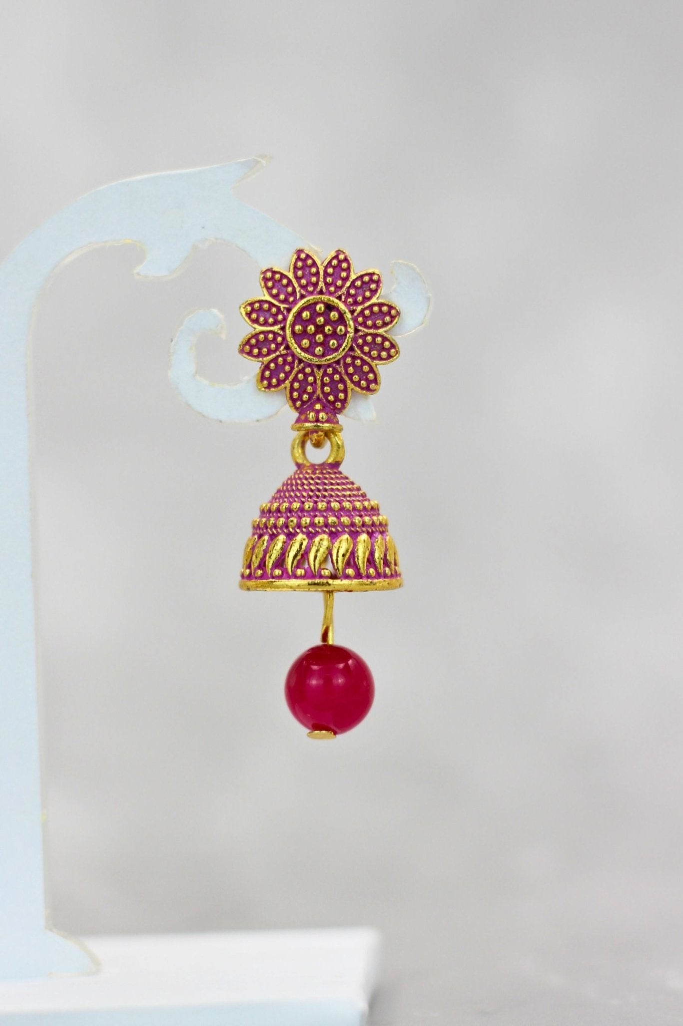 JCS Ethnic-Western Fusion Small Jhumkis: Radiant Gold-Plated Earrings Jewelry JCS Fashions