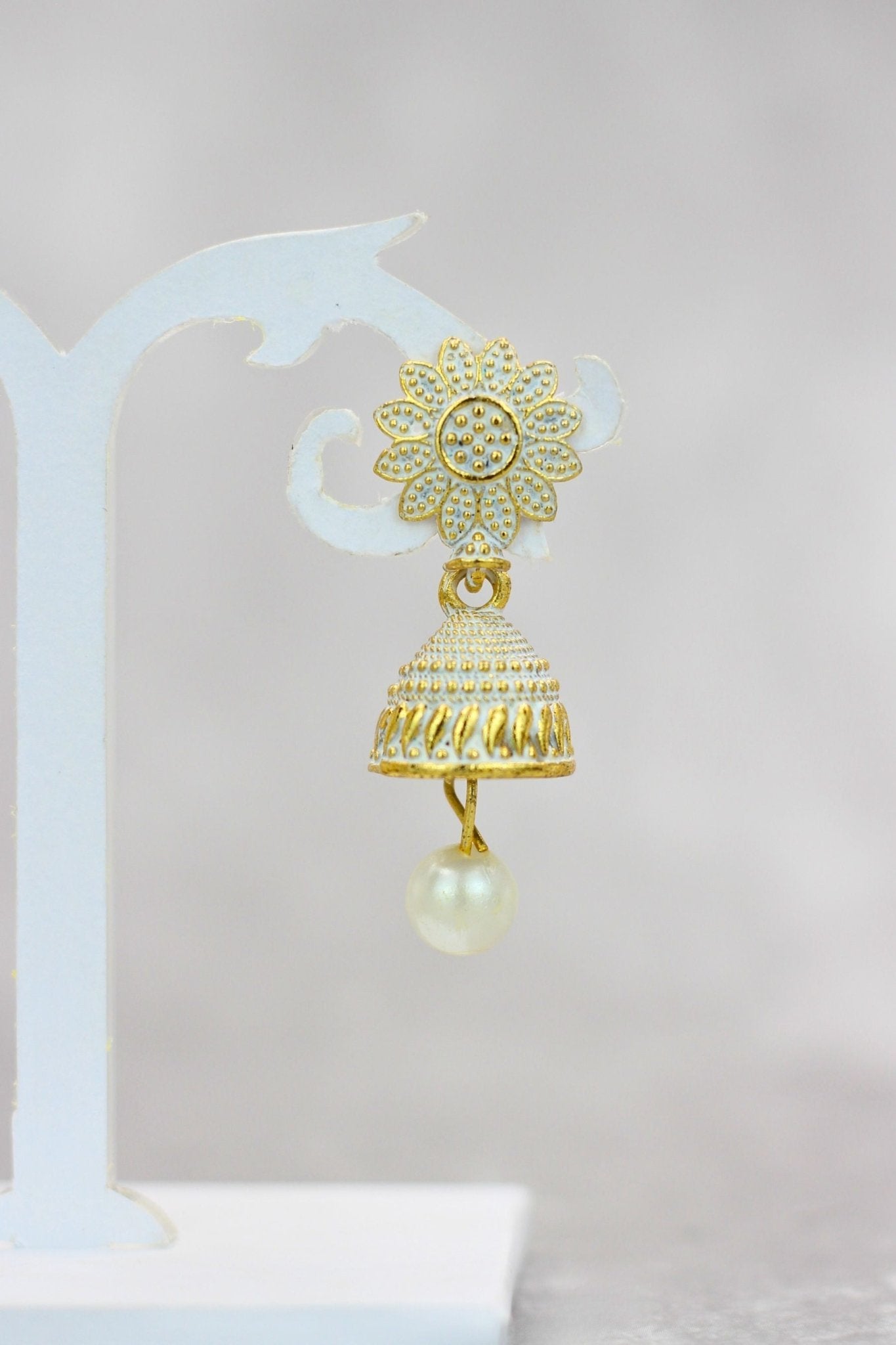 JCS Ethnic-Western Fusion Small Jhumkis: Radiant Gold-Plated Earrings Jewelry JCS Fashions