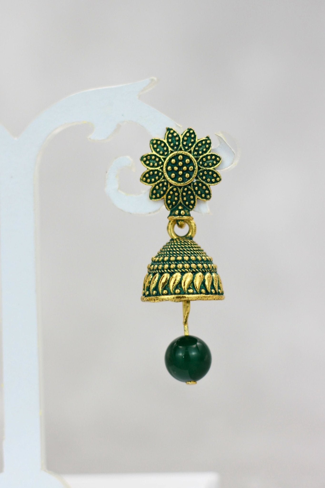 JCS Ethnic-Western Fusion Small Jhumkis: Radiant Gold-Plated Earrings Jewelry JCS Fashions