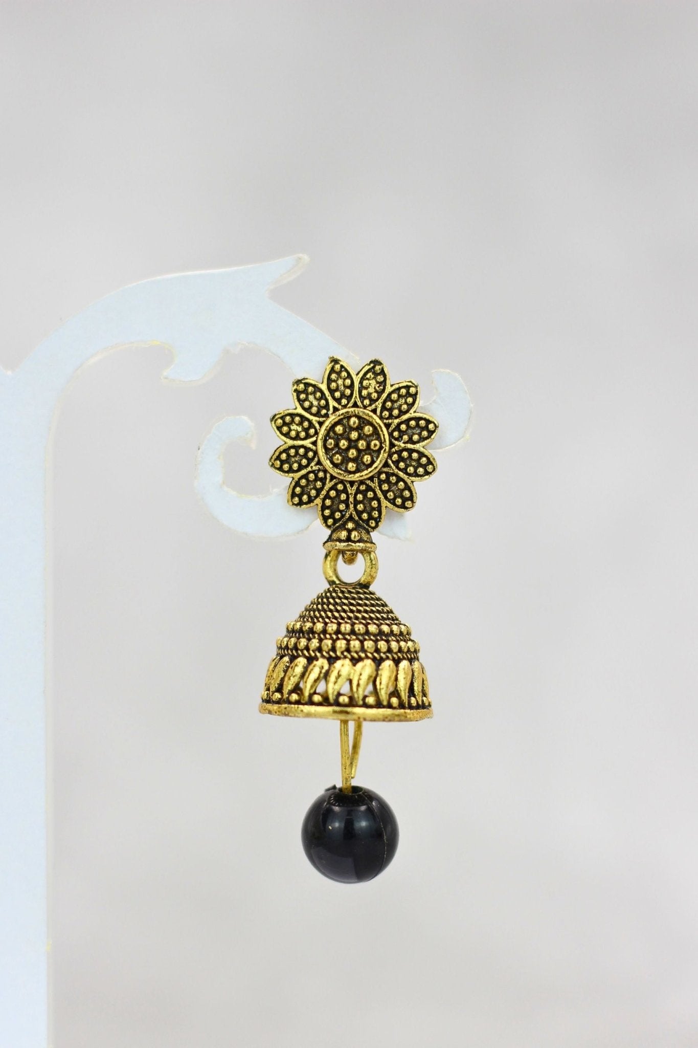 JCS Ethnic-Western Fusion Small Jhumkis: Radiant Gold-Plated Earrings Jewelry JCS Fashions