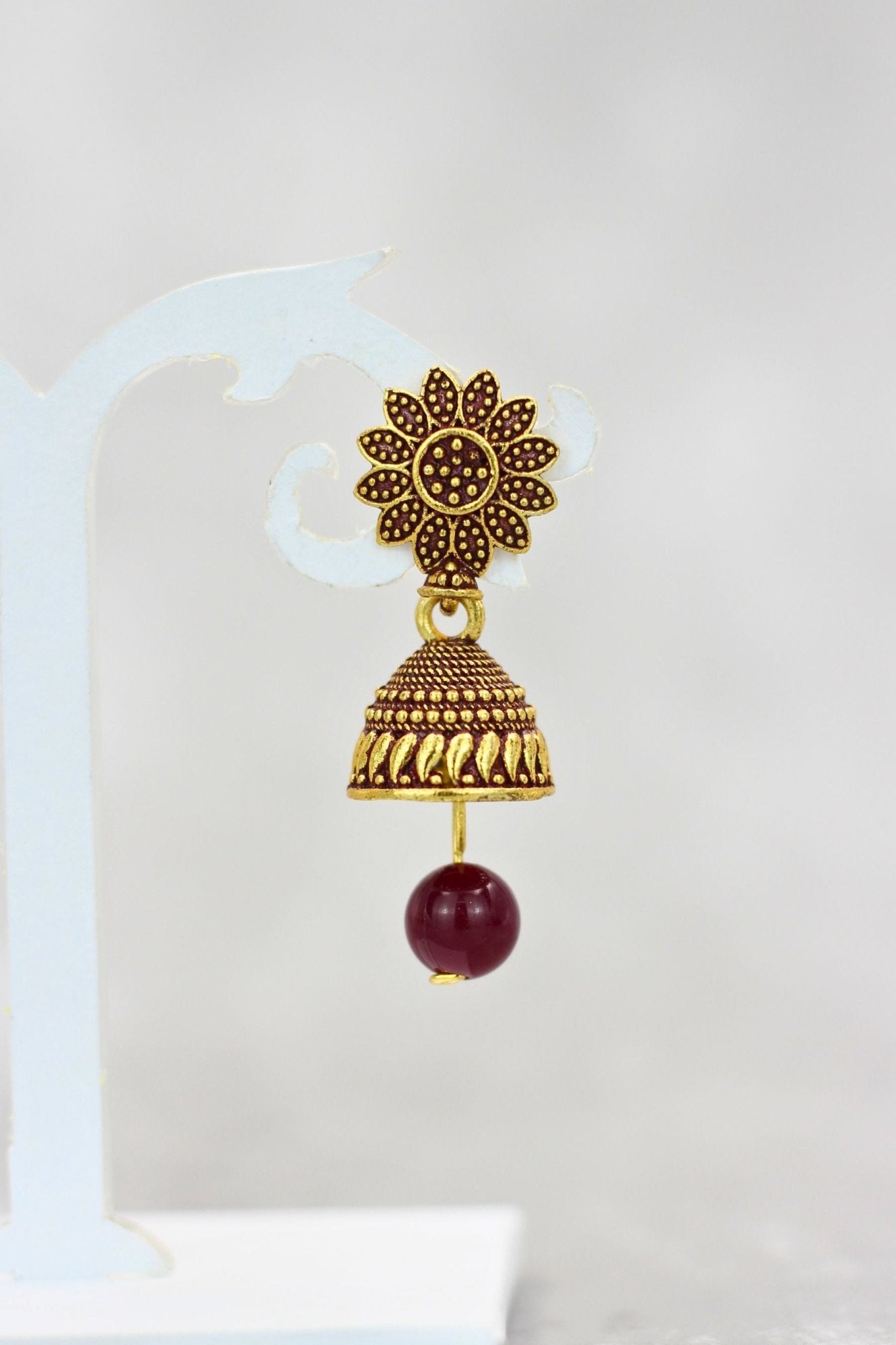 JCS Ethnic-Western Fusion Small Jhumkis: Radiant Gold-Plated Earrings Jewelry JCS Fashions