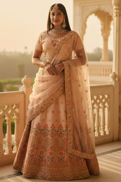 JCS Fashion's A-line Designer Lehenga with Embroidery and sequins LEHENGA JCS Fashions