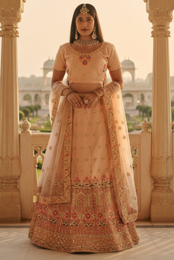 JCS Fashion's A-line Designer Lehenga with Embroidery and sequins LEHENGA JCS Fashions