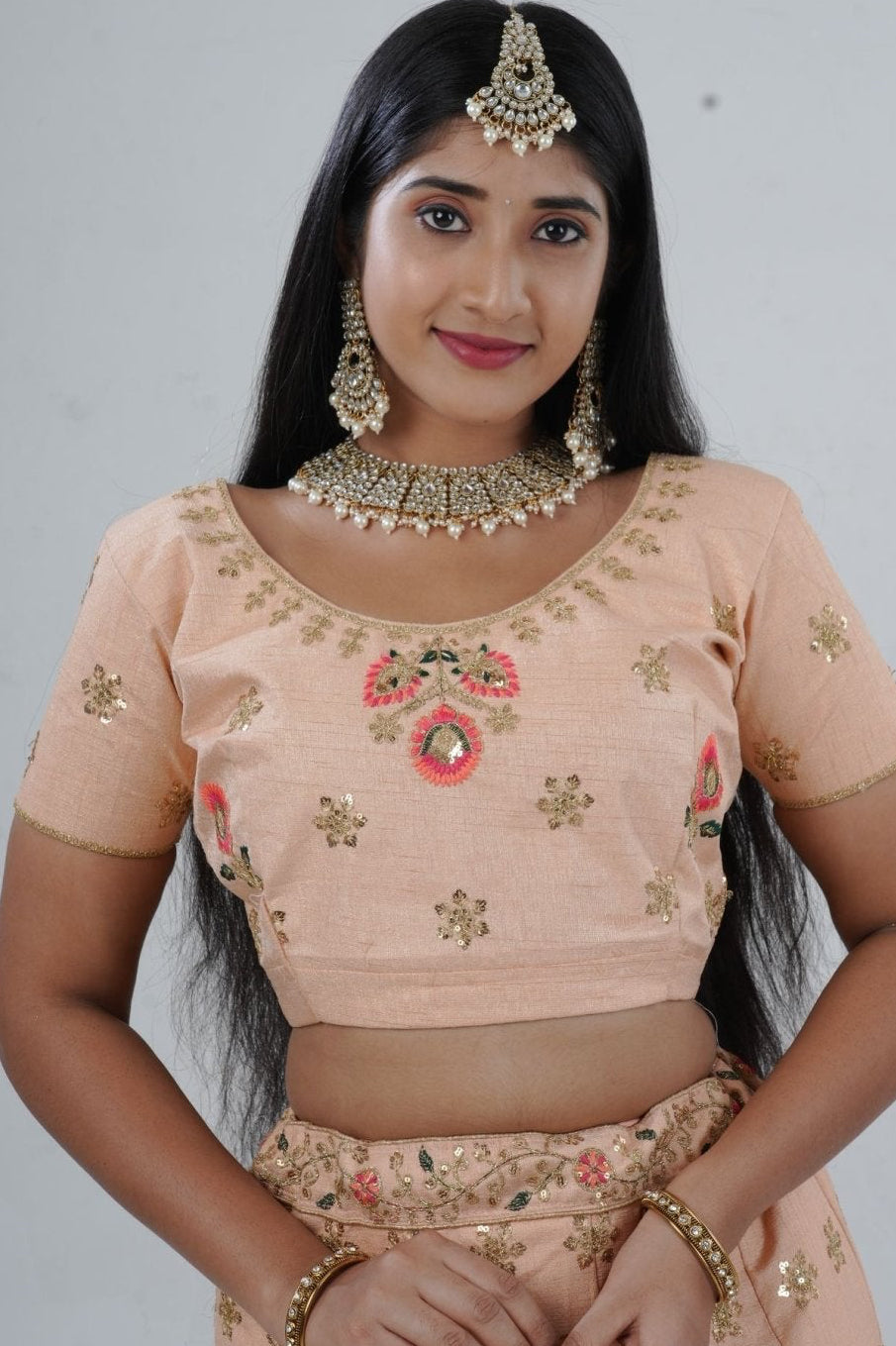 JCS Fashion's A-line Designer Lehenga with Embroidery and sequins LEHENGA JCS Fashions