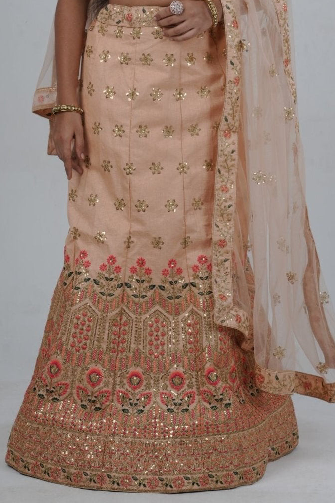 JCS Fashion's A-line Designer Lehenga with Embroidery and sequins LEHENGA JCS Fashions