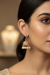 Jhumka Earrings With Imitation Pearls For Women, Hoop type