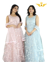 Stunning Fit & Flare Floor Length Dress with real mirror work!