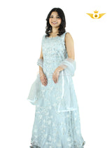 Stunning Fit & Flare Floor Length Dress with real mirror work!