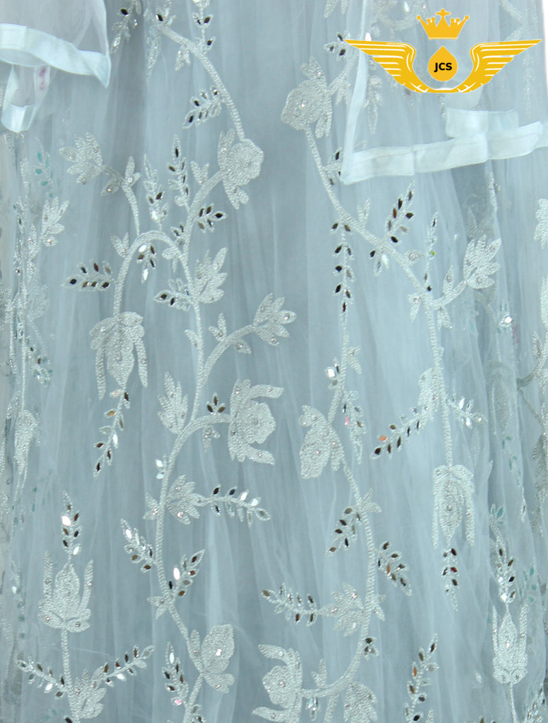 Stunning Fit & Flare Floor Length Dress with real mirror work!