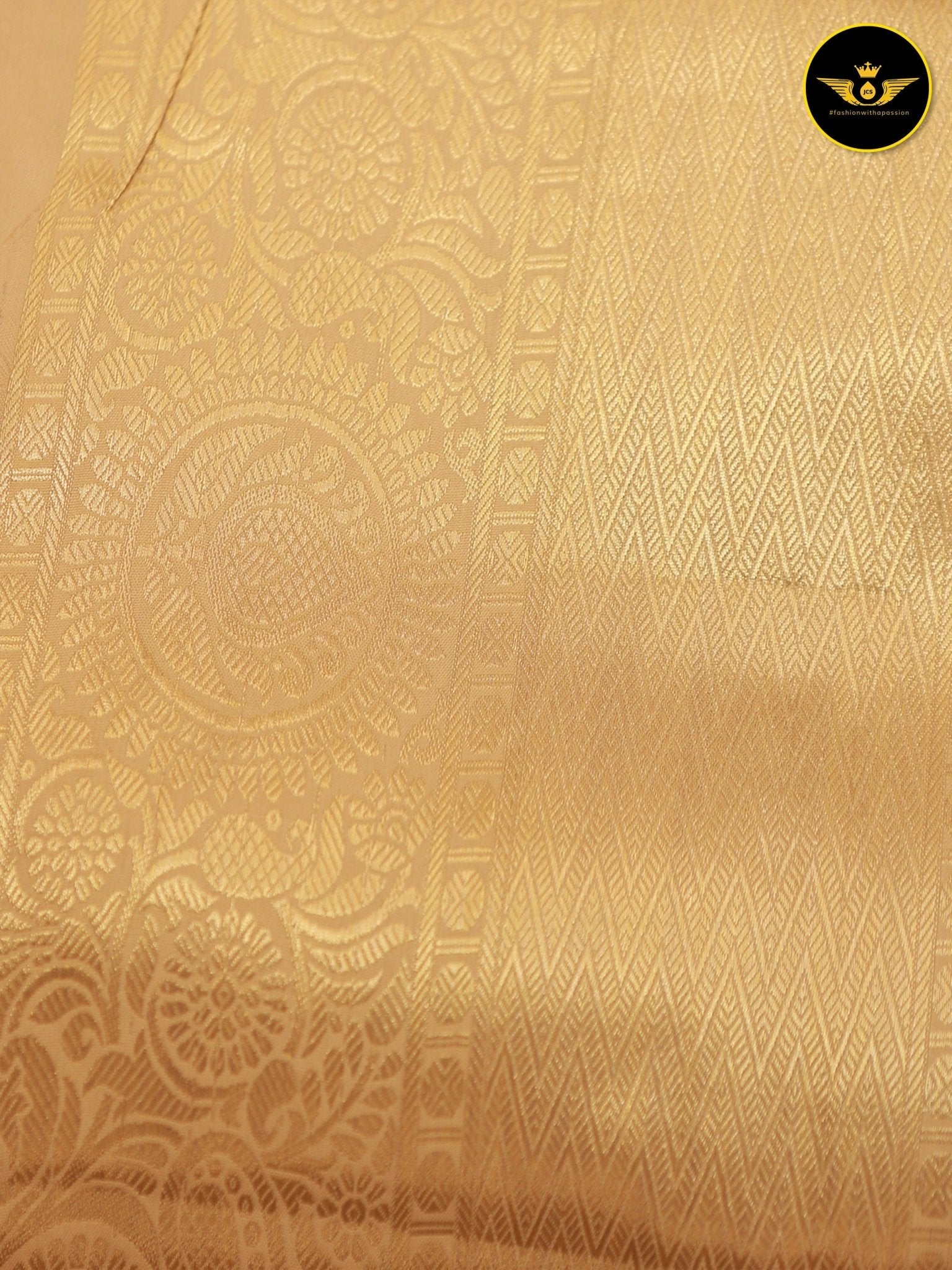 Kanchipuram Semi-Bridal Saree with Dazzling Zari Work throughout SAREE JCS Fashions