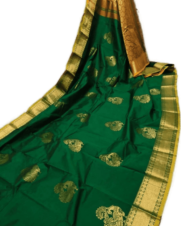 Semi Silk Saree - Green