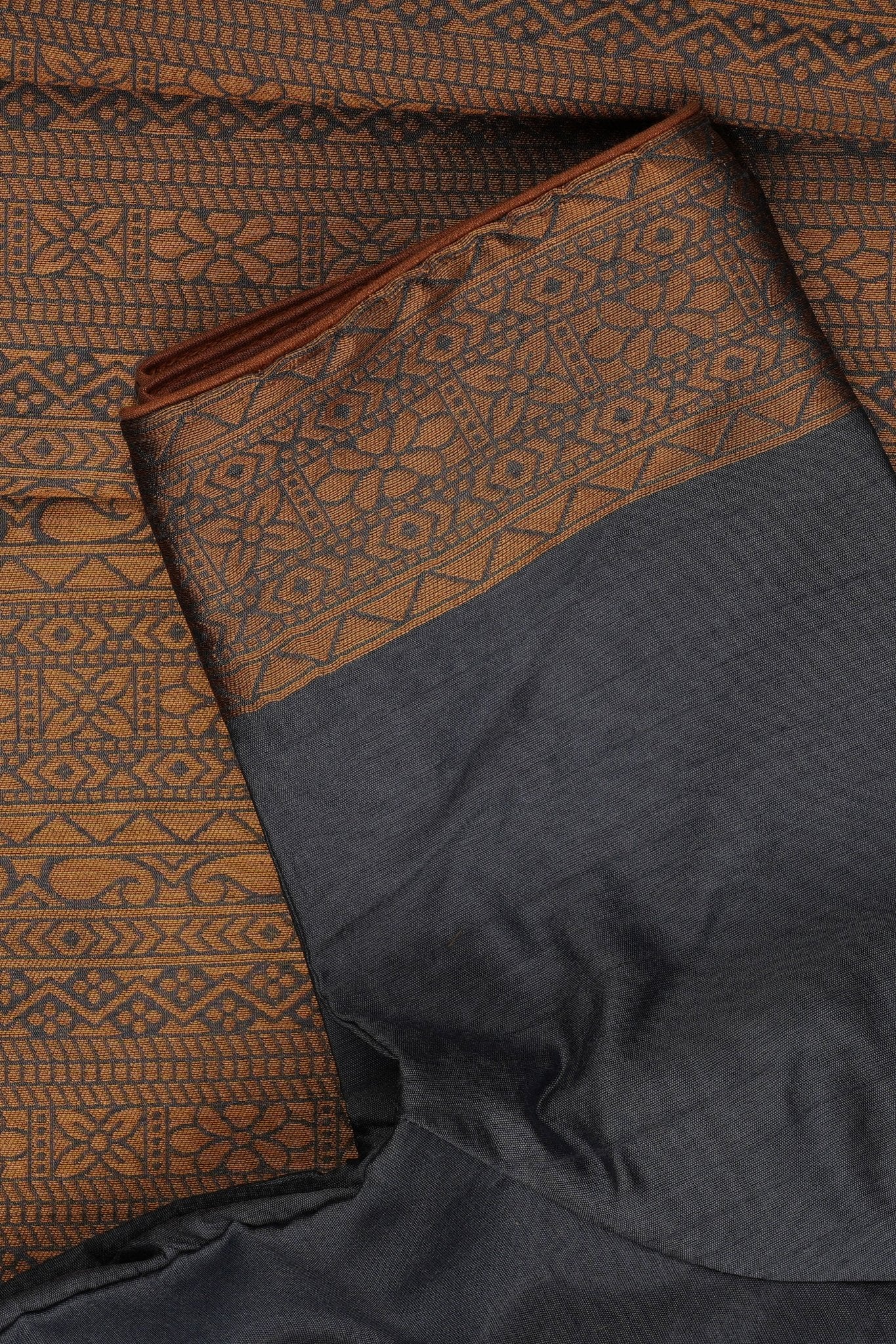 Kanchipuram Semi-Silk Saree with Rising Border & Stitched Blouse Saree JCS Fashions