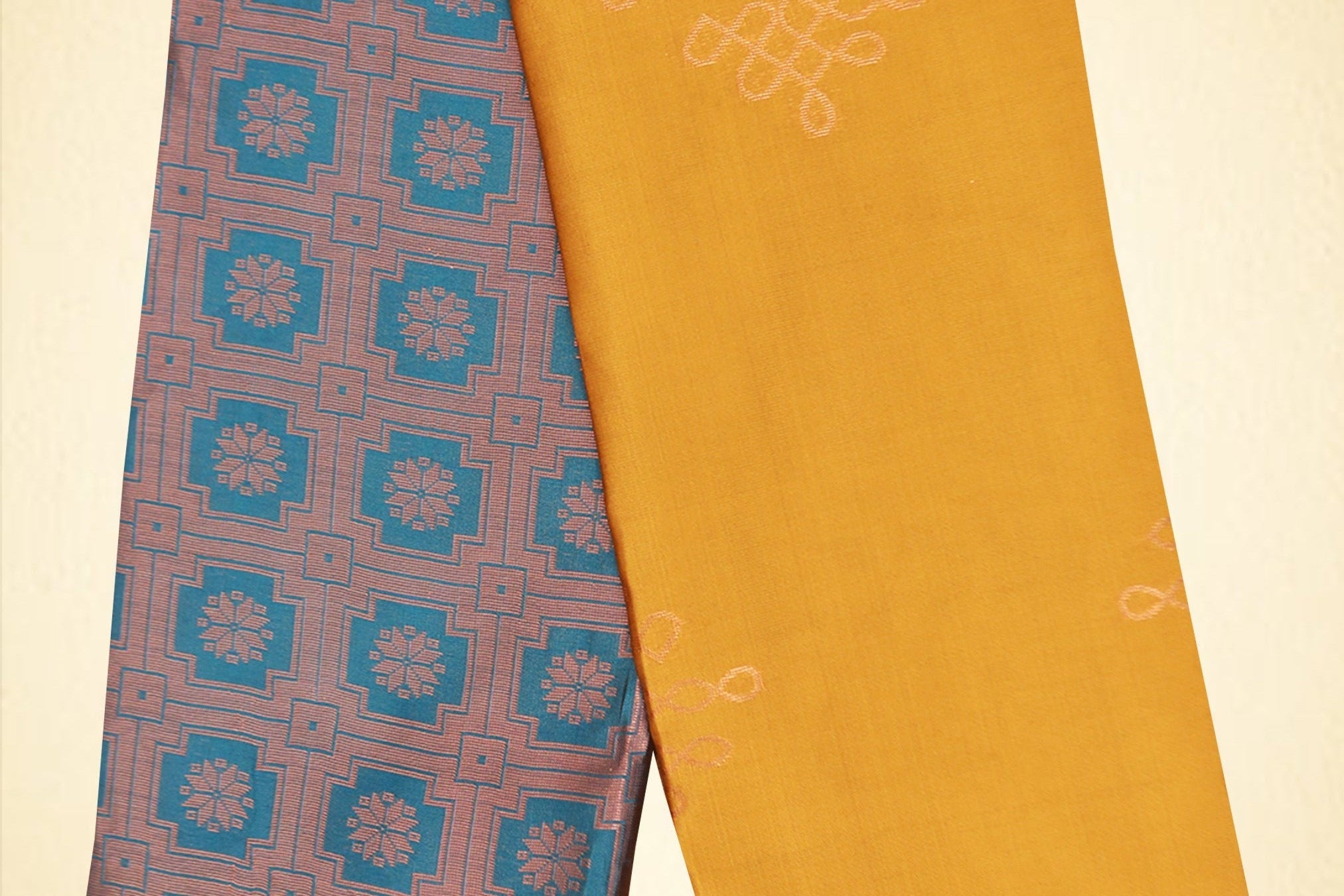 Kolam Design Rangoli Art Silk Saree - Lightweight & Comfortable Saree JCS Fashions Sky Blue 5.5 meters