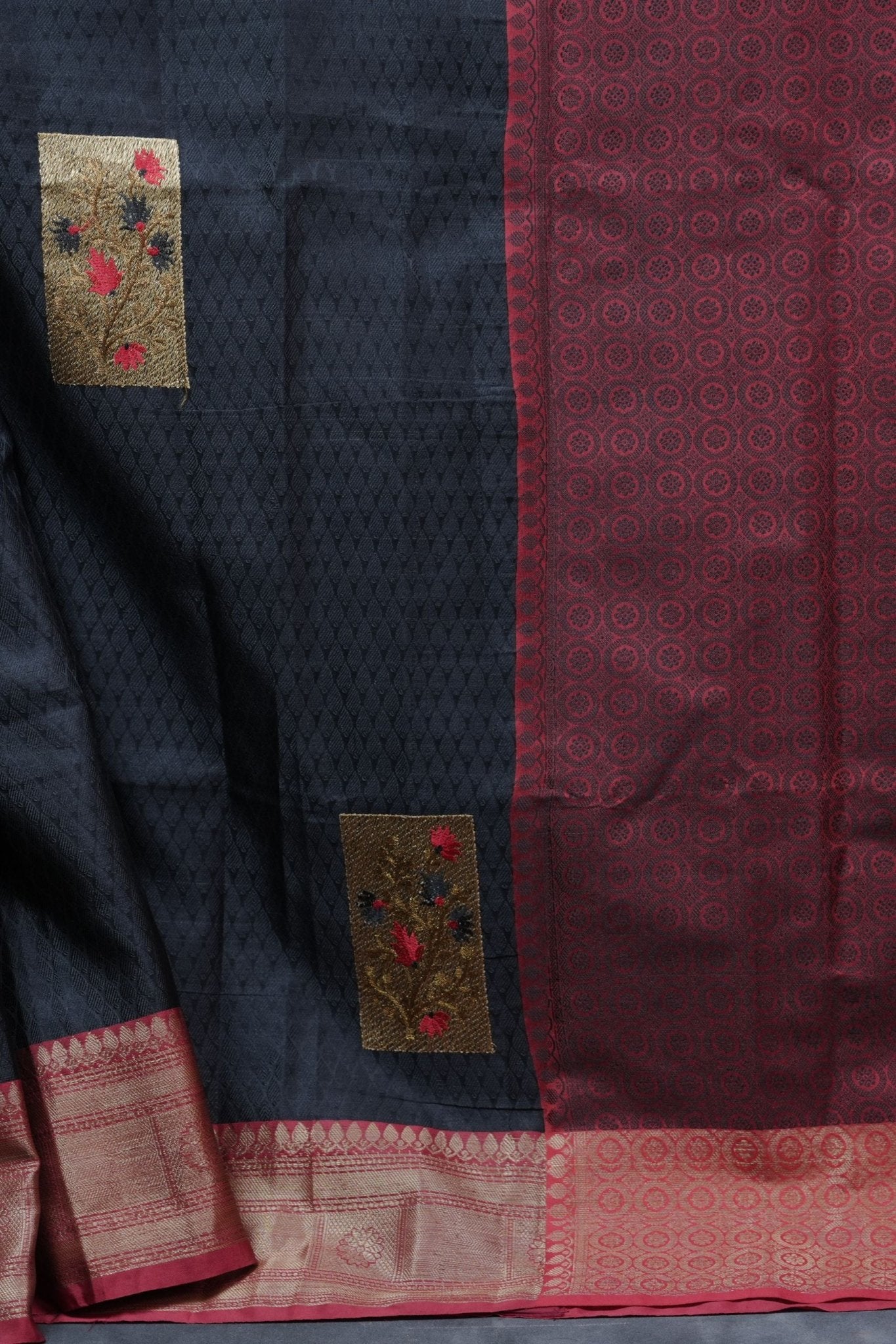 Kora Muslin Silk Saree, Embossed Design, Double-Side Border - Luxe Elegance SAREE JCS Fashions