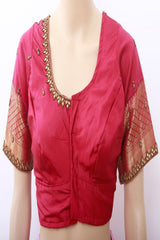 Korvai Buttis Semi Silk Saree - Designer Tassels & Maggam Work Blouse SAREE JCS Fashions