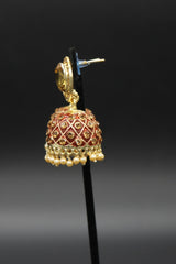 Kundan Jhumka Earrings With stones. Multiple Colors Available - JCS Fashions