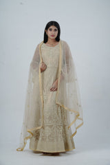KURTI Embroidered & Stonework Long Gown with Santoon Lining KURTI JCS Fashions