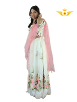 Exquisite pink and White Lehenga with heavy embroidery work