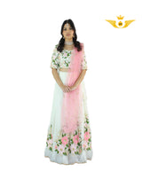 Exquisite pink and White Lehenga with heavy embroidery work
