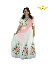 Exquisite pink and White Lehenga with heavy embroidery work